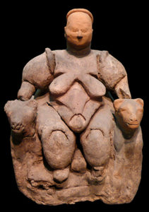 Statua di donna o divinità feminile ritrovata presso il sito di Çatal Höyük - Museo della civiltà anatolica, Ankara, Turchia (photo: tr.khanacademy.org)